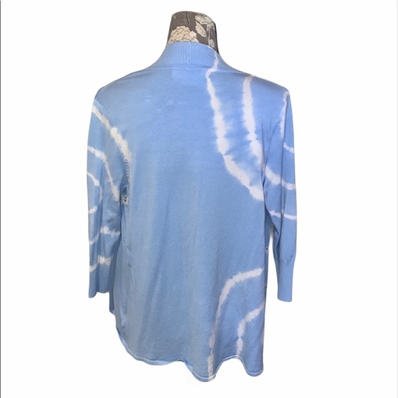LAURA ASHLEY Sky Blue Tie Dye Cardigan Medium Petite - Picture 3 of 7